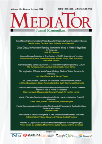 Image of MEDIATOR: Jurnal Komunikasi Vol. 15 (1) 2022