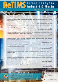 Image of Retims:  Rekayasa Industri dan Mesin Vol. 3 (1) 2021