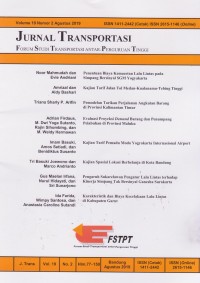 Image of Jurnal Transportasi: Vol. 19 (2) 2019