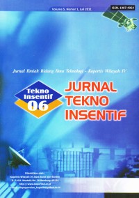 Image of Jurnal Ilmiah Bidang Ilmu Teknologi-Kopertis Wilayah IV : Jurnal Tekno Insentif Vol. 6 (2) Oktober 2012